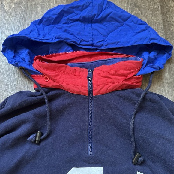 Polo Ralph Lauren Sweatshirt Mens Medium USA Flag Superman Fleece Stadium 90s ++ - Picture 4 of 10